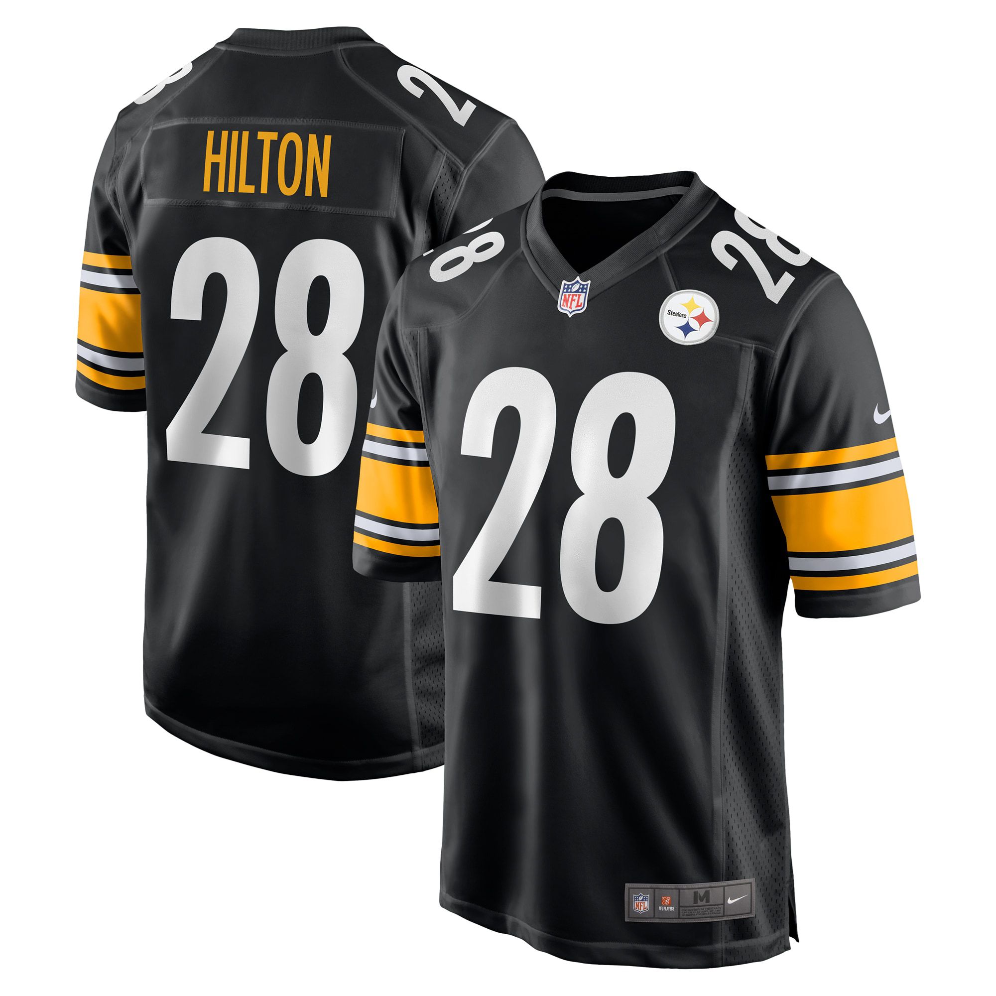 Men Pittsburgh Steelers #28 Mike Hilton Nike Black Game NFL Jersey